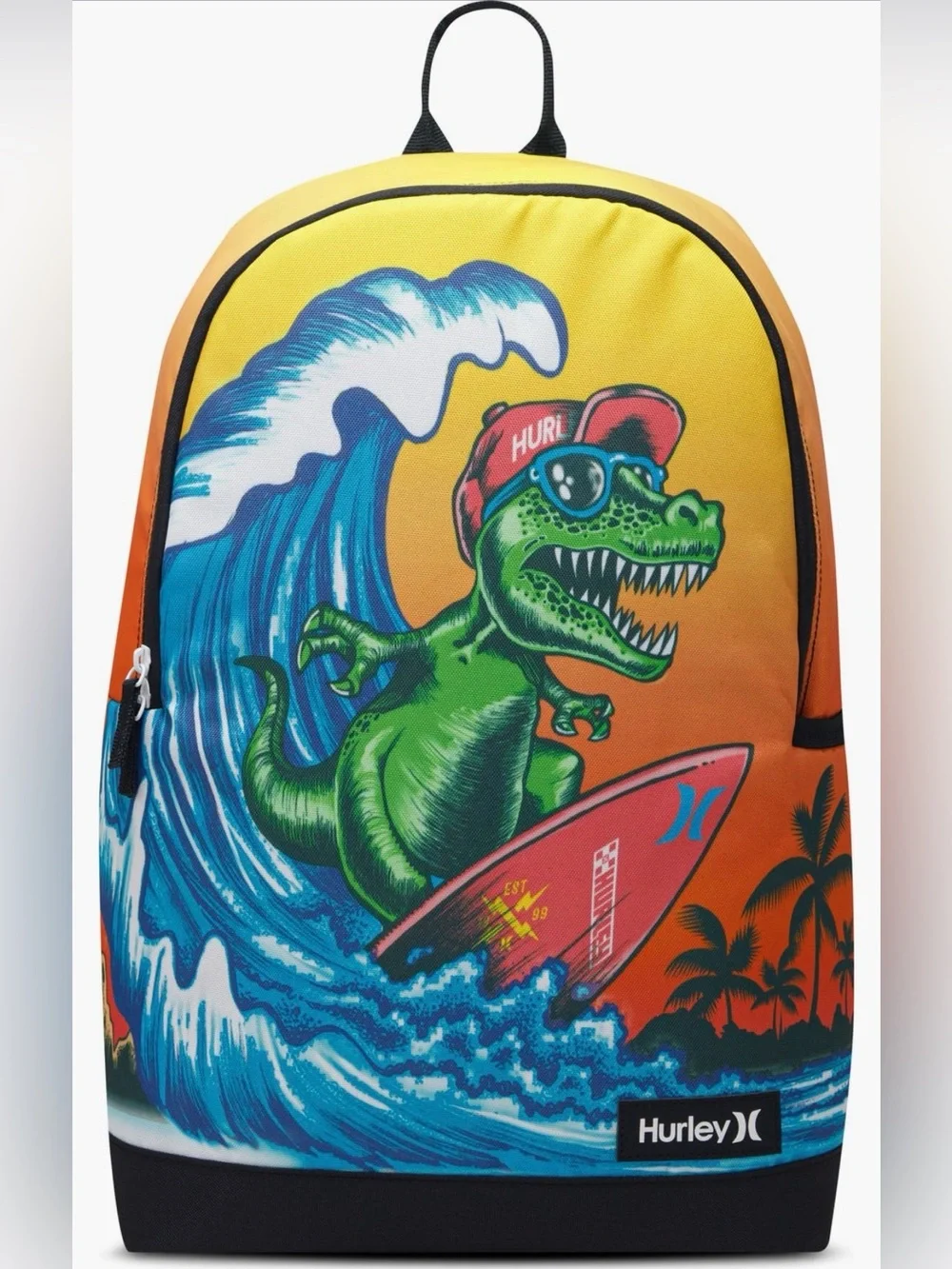 NWT Hurley Graphic Backpack Surf  🏄‍♂️ 🦖 Dino T-Rex School Book Bag 15”